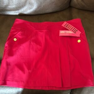 Lilly Pulitzer Luxletic Poinsettia Red Skort NEW Front Pockets Size 10
